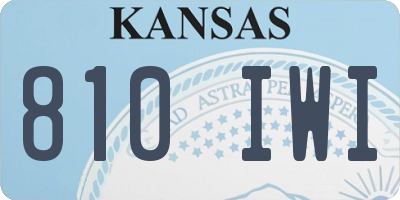 KS license plate 810IWI