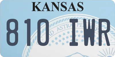 KS license plate 810IWR
