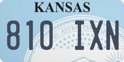 KS license plate 810IXN