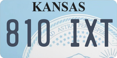 KS license plate 810IXT