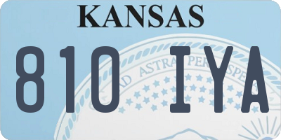KS license plate 810IYA