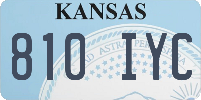 KS license plate 810IYC
