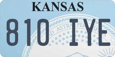 KS license plate 810IYE