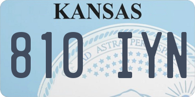 KS license plate 810IYN