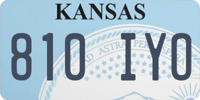 KS license plate 810IYO