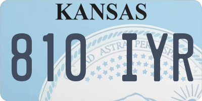 KS license plate 810IYR