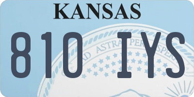 KS license plate 810IYS