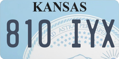 KS license plate 810IYX