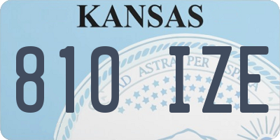 KS license plate 810IZE