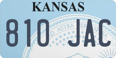 KS license plate 810JAC