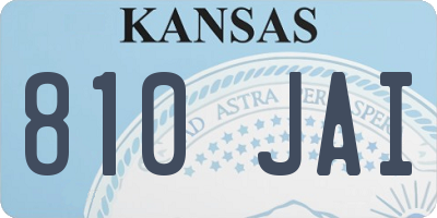 KS license plate 810JAI