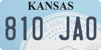 KS license plate 810JAO