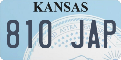 KS license plate 810JAP