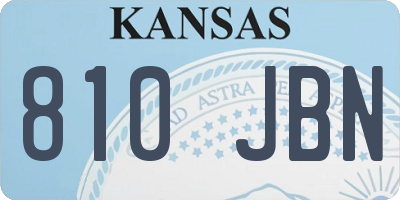 KS license plate 810JBN