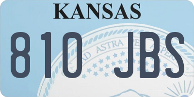KS license plate 810JBS