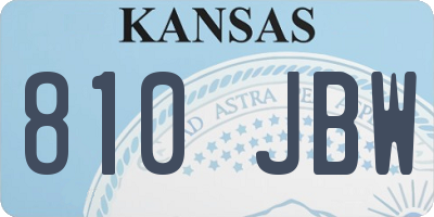 KS license plate 810JBW