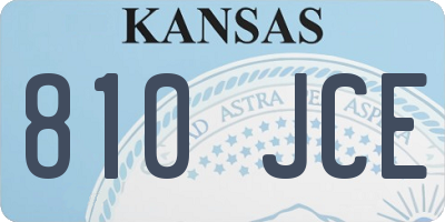 KS license plate 810JCE