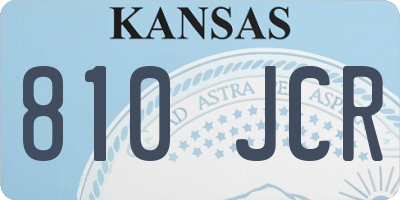 KS license plate 810JCR