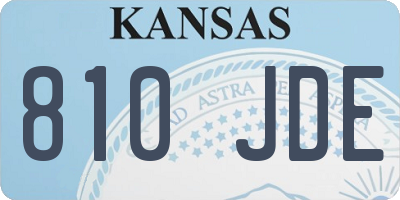 KS license plate 810JDE
