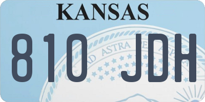 KS license plate 810JDH