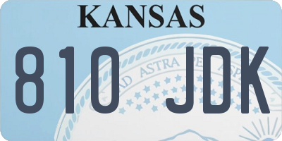 KS license plate 810JDK