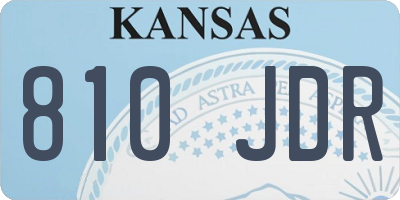 KS license plate 810JDR