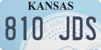 KS license plate 810JDS