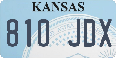 KS license plate 810JDX