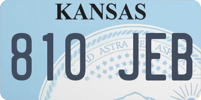 KS license plate 810JEB