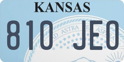 KS license plate 810JEO