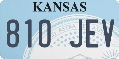 KS license plate 810JEV