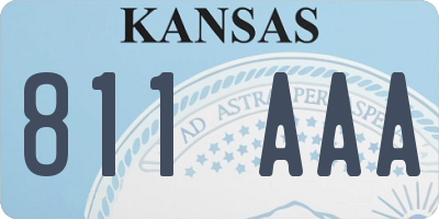 KS license plate 811AAA