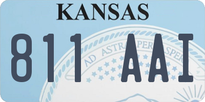 KS license plate 811AAI