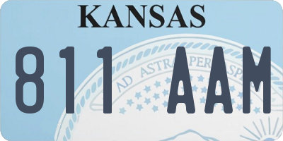 KS license plate 811AAM