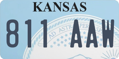 KS license plate 811AAW