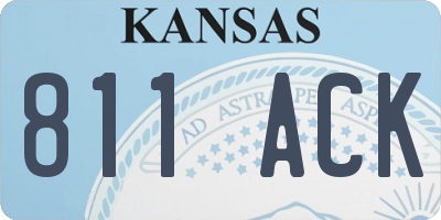 KS license plate 811ACK