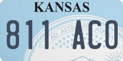 KS license plate 811ACO