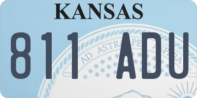 KS license plate 811ADU
