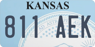KS license plate 811AEK