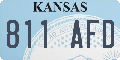 KS license plate 811AFD