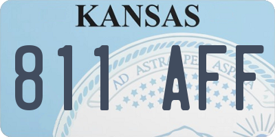 KS license plate 811AFF