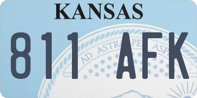 KS license plate 811AFK
