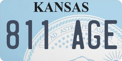 KS license plate 811AGE