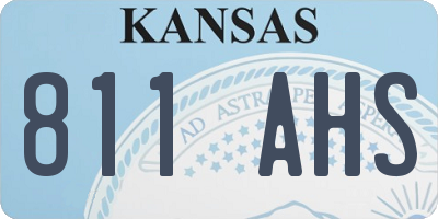 KS license plate 811AHS