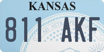 KS license plate 811AKF