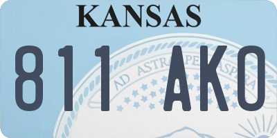 KS license plate 811AKO