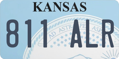 KS license plate 811ALR
