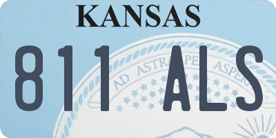 KS license plate 811ALS