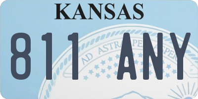 KS license plate 811ANY