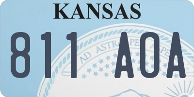 KS license plate 811AOA